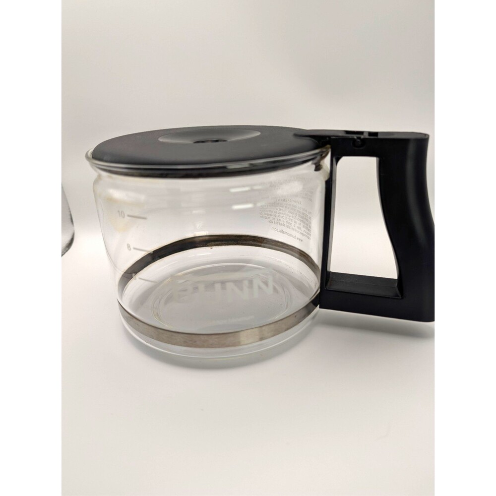 BUNN Glass Coffee Maker Carafe with Lid, Black Handle, Clear/Black